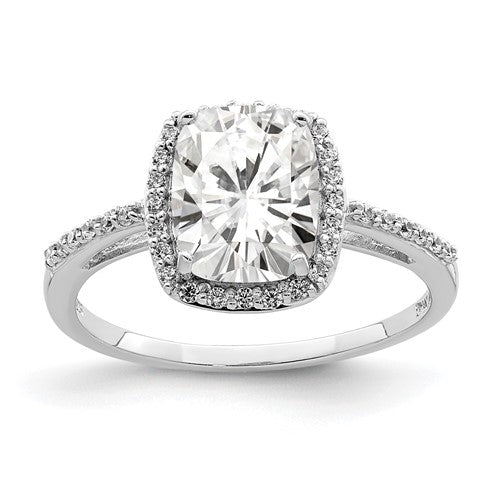 Sterling Silver Cushion Cubic Zirconia Ring