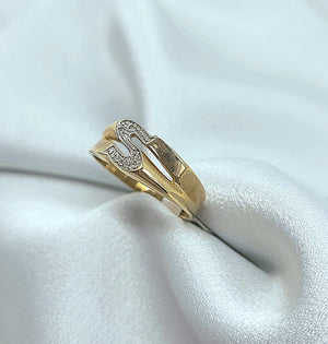 10kt. Yellow Gold Diamond S Symbol Men's Ring