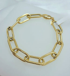 14kt. Yellow Gold Elongated Cable Link Bracelet