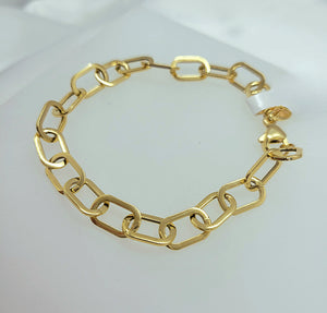 14kt. Yellow Gold Flat Cable Link Ladies Bracelet