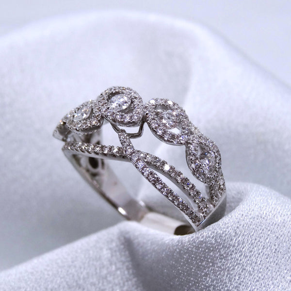18kt. White Gold Diamond Layered Fancy Ring