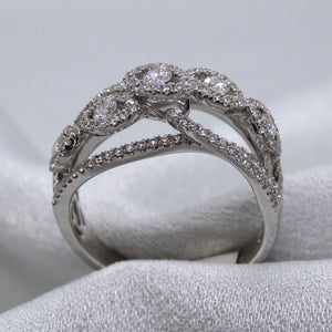18kt. White Gold Diamond Layered Fancy Ring