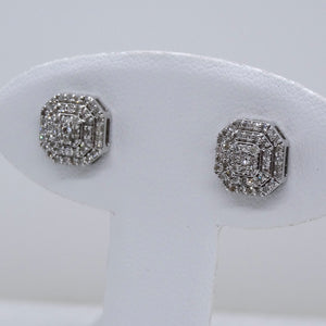 10kt. White Gold Diamond Cluster Stud Earrings