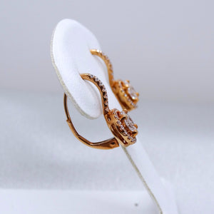 18kt. Rose Gold Diamond Leverback Earrings