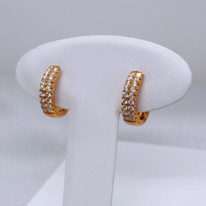 18kt. Rose Gold Diamond Hinged Hoop Earrings