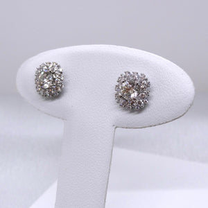 18kt. White Gold Diamond Cluster Earrings