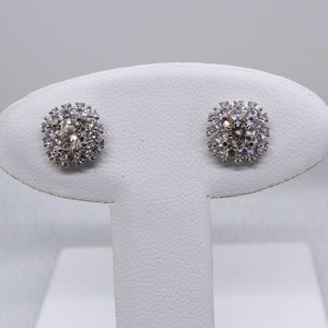 18kt. White Gold Diamond Cluster Earrings