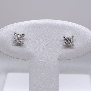 14kt. White Gold Princess Cut Diamond Stud Earrings