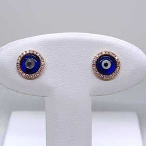 14kt. Rose Gold Evil Eye Earrings