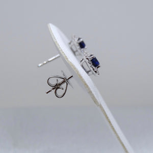 18kt. White Gold Sapphire and Diamond Stud Earrings