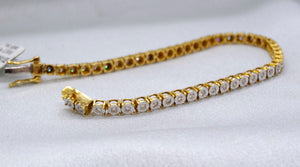 14kt. Yellow and White Gold Diamond Illusion Setting Tennis Bracelet