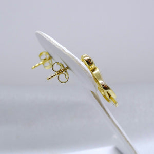 10kt. Yellow Gold Chanel Earring with Half Cubic Zirconia Stones