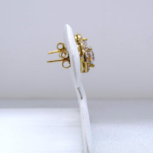 10kt. Yellow Gold Cubic Zirconia Stud Earrings with Halo