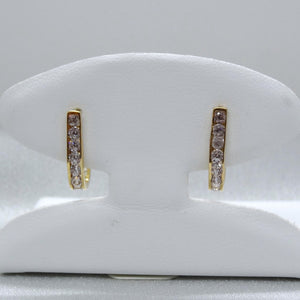 10kt. Yellow Gold Cubic Zirconia French Clip Huggie Earrings