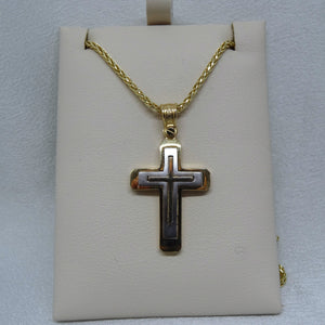 14kt. Yellow and White Gold Cross Pendant