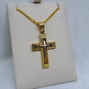 14kt. Yellow and White Gold Cross Pendant