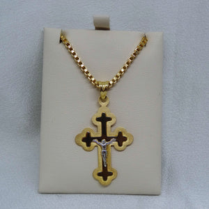 14kt. Yellow and White Gold Crucifix Pendant