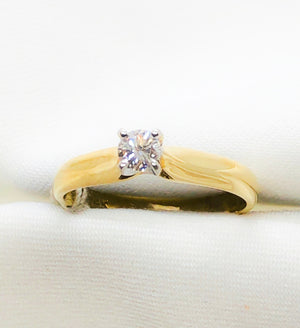 14kt yellow gold 4 prong diamond engagement ring