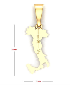 18kt. Italy Map Pendant  (Small)
