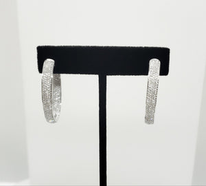 18kt. Pave Full View Diamond Hoops