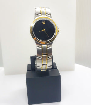 Two Tone Movado Museum Black Face Watch