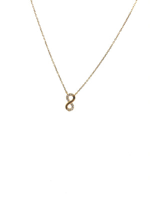 14kt Yellow Gold Cubic Zirconia Infinity Necklace