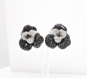 18kt. Violet Flower Inspired Diamond Earrings