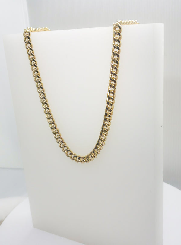 10kt. Cuban Link Style Semi Solid Chain
