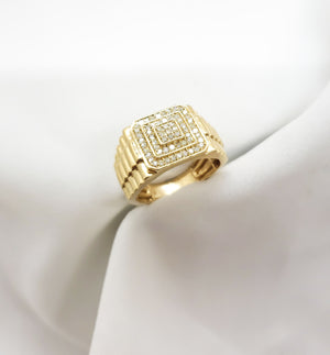 10kt. Yellow Gold Men's Diamond President Inspired Ring