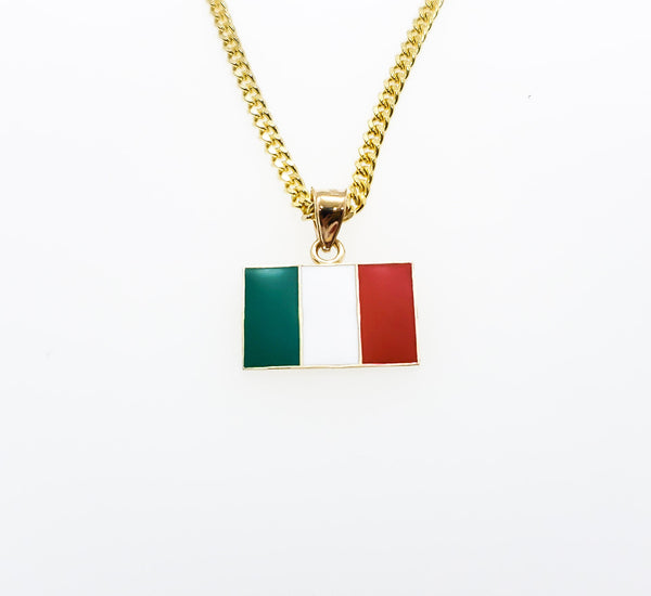 14Kt. Italy Flag Pendant (Enameled)