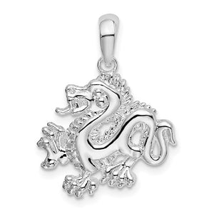 Sterling Silver Polished Small Dragon Pendant