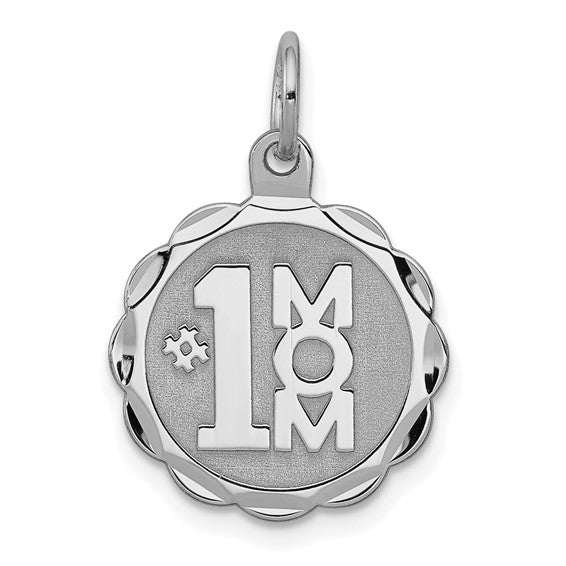 Sterling Silver #1 Mom Disc Charm
