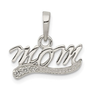 Sterling Silver & Cubic Zirconia Mom pendant