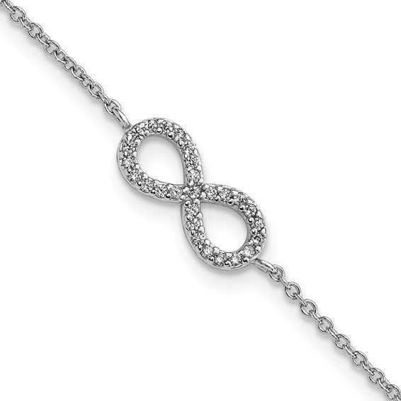 Sterling Silver & Cubic Zirconia Infinity Symbol Bracelet