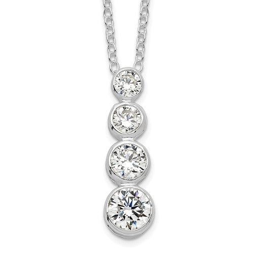 Sterling Silver Cubic Zirconia Journey Necklace