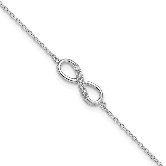 Sterling Silver Cubic Zirconia Infinity Symbol Bracelet