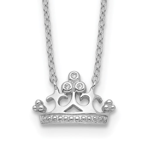 Sterling Silver & Cubic Zirconia Crown Necklace