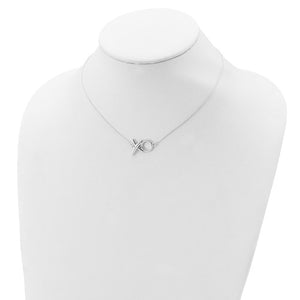 Sterling Silver Polished XO Necklace