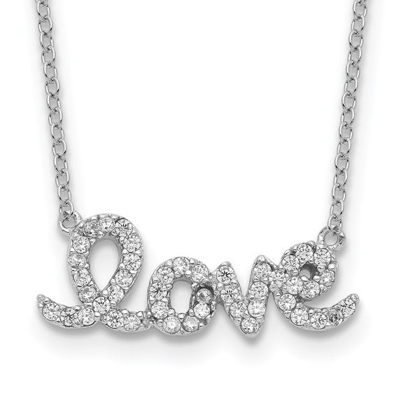 Sterling Silver & Cubic Zirconia Love Necklace