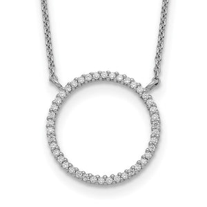 Sterling Silver Circle Cubic Zirconia Necklace