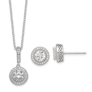 Sterling Silver & Cubic Zirconia Necklace and Earring Set