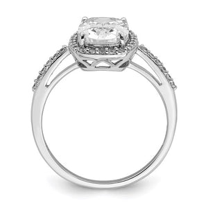 Sterling Silver Cushion Cubic Zirconia Ring