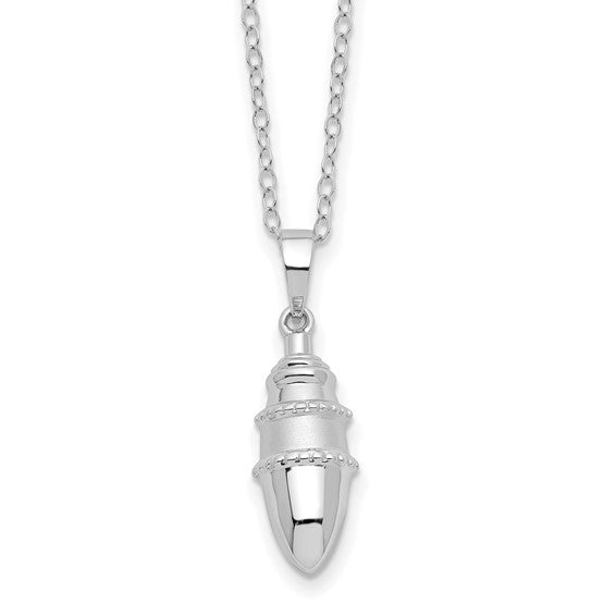 Sterling Silver Beaded Bulb Shaped Ash Holder Necklace
