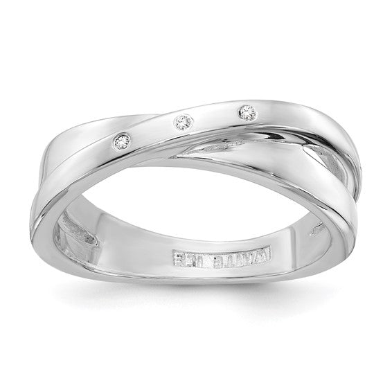 Sterling Silver & Diamond Crossover Ring