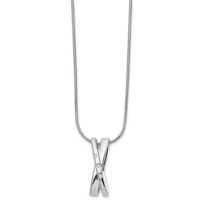 Sterling Silver & Diamond Crossover Necklace