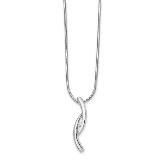 Sterling Silver & Diamond Centre Necklace