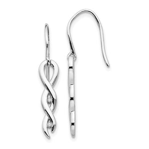 Sterling Silver & Diamond Twist Dangle Earrings