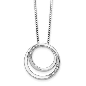Sterling Silver & Diamond Endless Circles Pendant Necklace