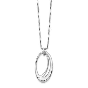 Sterling Silver & Diamond Pendant Necklace