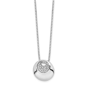 Sterling Silver & Diamond Slide Circle Pendant Necklace